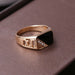 Classic Rhinestone Wedding Jewelry Ring Black Enamel Unisex Rings