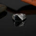 Classic Rhinestone Wedding Jewelry Ring Black Enamel Unisex Rings