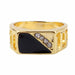 Classic Rhinestone Wedding Jewelry Ring Black Enamel Unisex Rings