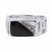 Classic Rhinestone Wedding Jewelry Ring Black Enamel Unisex Rings