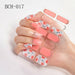 Nail Art Stickers UV Gel Polish Nail Wraps Strips Full Cover Colorful Nail Polish Stickers