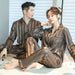 Luxury Pajama Suit Imitation Silk Pajamas Couple Sleepwear Men & Women Nightwear