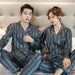 Luxury Pajama Suit Imitation Silk Pajamas Couple Sleepwear Men & Women Nightwear