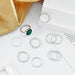 New Arrival Vintage 8Pcs/Set Fairy Colorful Stone Metallic Fashion Finger Rings