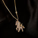 Rhinestones Unicorn Pendant Necklace Temperament Sweet Women Fashion Jewelry