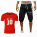 Men's Shirt + Shorts Messi T-shirt & Pant Two-Piece Set Lionel Messi Print Sportswear