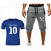Men's Shirt + Shorts Messi T-shirt & Pant Two-Piece Set Lionel Messi Print Sportswear