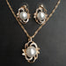 Pearl Jewelry Sets Fashion Gold Silver Geometric Crystal Necklace Earrings Jewelry