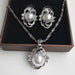 Pearl Jewelry Sets Fashion Gold Silver Geometric Crystal Necklace Earrings Jewelry