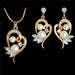 Pearl Jewelry Sets Fashion Gold Silver Geometric Crystal Necklace Earrings Jewelry