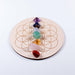 7pcs Natural Crystal Mixed Seven Chakra Healing Stone With Seven Star Array Wood Plate Home Decor