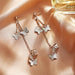 Butterfly Fashion Clip Earrings Women's Stainless Steel Double Pierced Earrings Jewelry