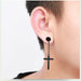 Punk Gothic Stainless Steel Stud Earrings Cross Round Dumbbell Fashion Unisex Jewelry