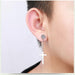 Punk Gothic Stainless Steel Stud Earrings Cross Round Dumbbell Fashion Unisex Jewelry