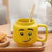 250mL Ceramic Cup Lego Mugs Smiling Expression Face Cartoon Coffee Milk Tea Mugs