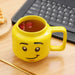 250mL Ceramic Cup Lego Mugs Smiling Expression Face Cartoon Coffee Milk Tea Mugs