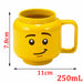 250mL Ceramic Cup Lego Mugs Smiling Expression Face Cartoon Coffee Milk Tea Mugs
