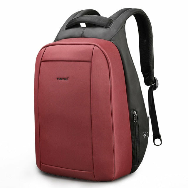 anti-theft laptop backpack with usb charger Hidden Anti Theft Zipper Laptop Backpacks USB Charger Travel Bags Win red
