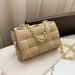 Women Cross-Body Bag Weave Flap Quality Leather Thick Chain Shoulder Handbag
