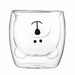 Double Wall Glass Mug Bear Cat Dog Cute Animals Double-Layer Coffee Tea Milk Cups