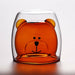 Double Wall Glass Mug Bear Cat Dog Cute Animals Double-Layer Coffee Tea Milk Cups