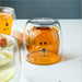 Double Wall Glass Mug Bear Cat Dog Cute Animals Double-Layer Coffee Tea Milk Cups