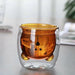 Double Wall Glass Mug Bear Cat Dog Cute Animals Double-Layer Coffee Tea Milk Cups