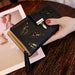 PU Leather Purse Long Gold Hollow Leaves Pouch Handbag For Women