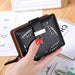 PU Leather Purse Long Gold Hollow Leaves Pouch Handbag For Women