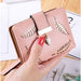 PU Leather Purse Long Gold Hollow Leaves Pouch Handbag For Women