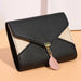 PU Leather Purse Long Gold Hollow Leaves Pouch Handbag For Women