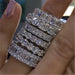 925 Sterling Silver Wedding Bands Eternity Rings Women Jewelry