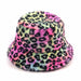 Women Men Winter Soft Warm Hats Outdoor Multicolor Rainbow Faux Fur Bucket Hats