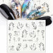 Abstract Art Stickers For Nails Black Liners Flowers Leaf Slider Full Wrap
