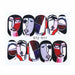 Abstract Art Stickers For Nails Black Liners Flowers Leaf Slider Full Wrap