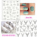 Abstract Art Stickers For Nails Black Liners Flowers Leaf Slider Full Wrap
