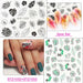 Abstract Art Stickers For Nails Black Liners Flowers Leaf Slider Full Wrap