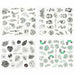 Abstract Art Stickers For Nails Black Liners Flowers Leaf Slider Full Wrap