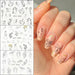 Abstract Art Stickers For Nails Black Liners Flowers Leaf Slider Full Wrap