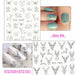Abstract Art Stickers For Nails Black Liners Flowers Leaf Slider Full Wrap