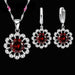 Sterling Silver Wedding Jewelry Set Women High Quality Crystal Pendant Necklace Earrings Set