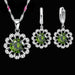 Sterling Silver Wedding Jewelry Set Women High Quality Crystal Pendant Necklace Earrings Set