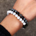 3Pc/Sets Matte Beads Stone Charm Bracelets Men Women Vintage Jewelry