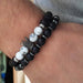 3Pc/Sets Matte Beads Stone Charm Bracelets Men Women Vintage Jewelry