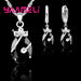 New Fashion Jewelry Sets Women 925 Sterling Silver Crystal Pendant Wedding Necklace Earrings Set
