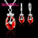 New Fashion Jewelry Sets Women 925 Sterling Silver Crystal Pendant Wedding Necklace Earrings Set