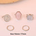 New Arrival Vintage 8Pcs/Set Fairy Colorful Stone Metallic Fashion Finger Rings