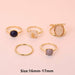 New Arrival Vintage 8Pcs/Set Fairy Colorful Stone Metallic Fashion Finger Rings