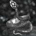 Men Women Punk Gothic Snake Dragon Silver Plated Rings Adjustable Vintage Jewelry