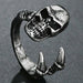 Men Women Punk Gothic Snake Dragon Silver Plated Rings Adjustable Vintage Jewelry